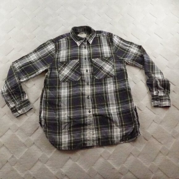 Denim & Supply Ralph Lauren Flannel Button Up Shirt Womens Medium Plaid Green - Picture 1 of 9